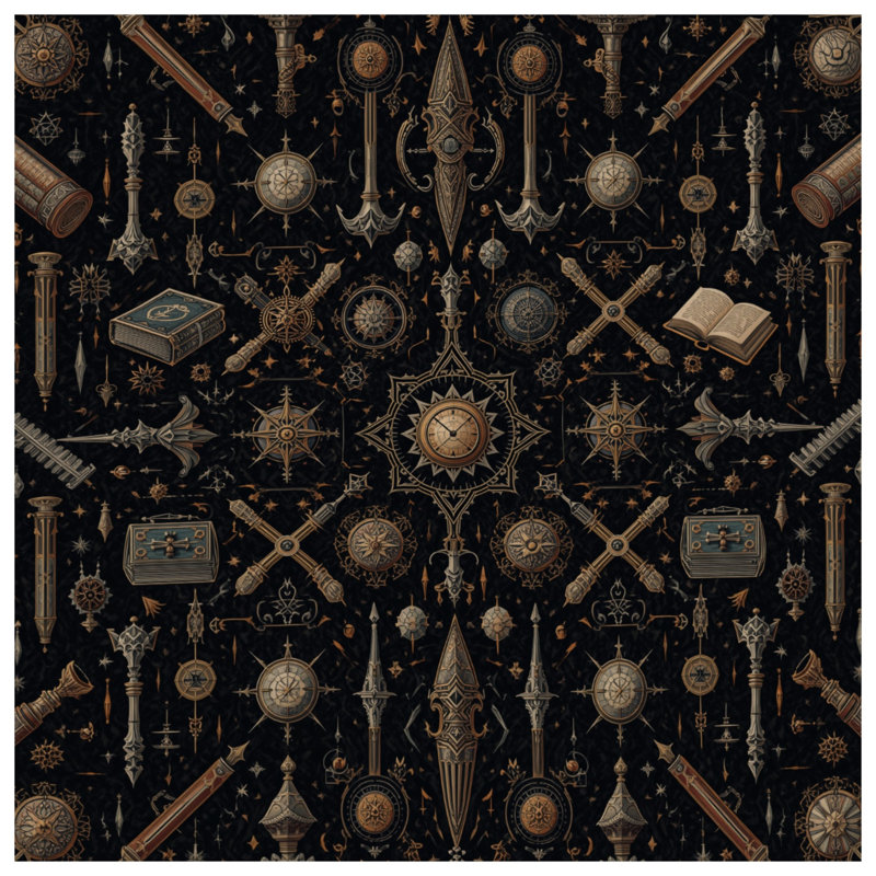 Steampunk Compass Motifs Bath Mat, 24in W x 17in L