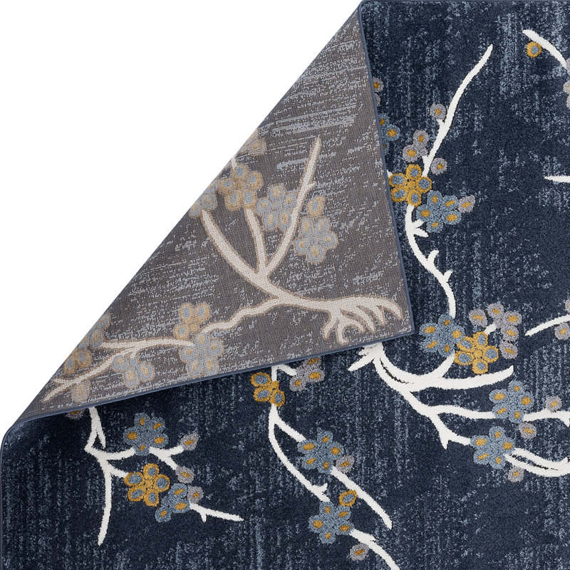 Tapis abstrait bleu, Rectangle 5 pi x 7 pi