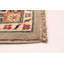 Tapis gris / rouge / taupe en laine noué à la main de conception unique 6 pi 2 po x 9 pi New Age