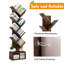 8 Tier Tree Wooden Tall Book Shelf, With Storage