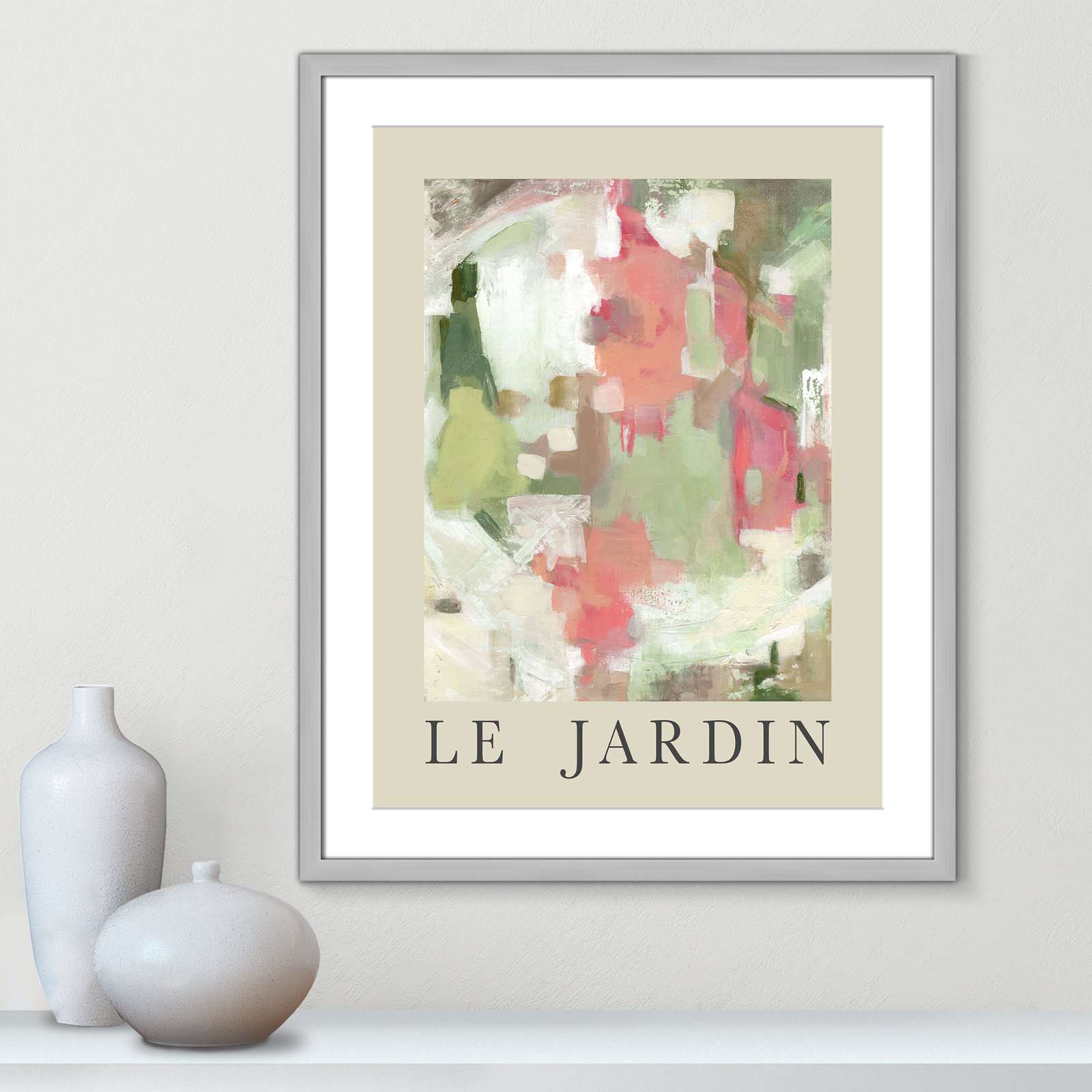 Riya "Le Jardin" Print by Carol Robinson, Silver Single Picture Frame, Yes, 29.5" H x 23.5" W x 1.25" D