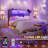Storage Upholstered PU Headboard With LED Lights & Charging Station-1609409995-1609409993