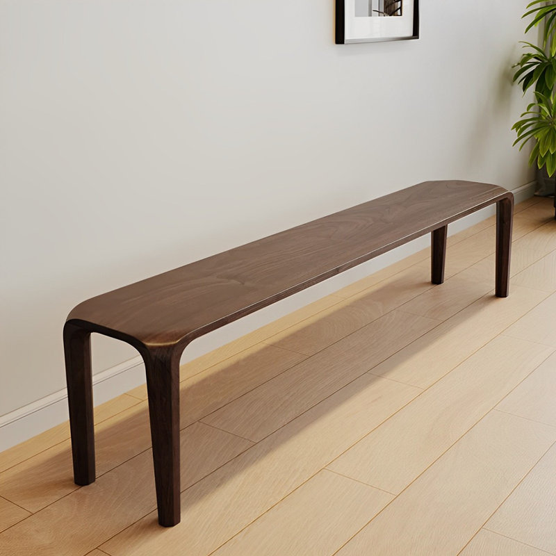 Banc en bois massif Niyaz, H 17,71 po x l 62,99 po x P 12,59 po