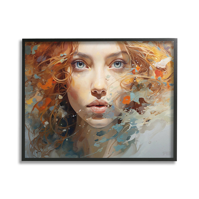 Abstrait, Giclée encadrée blanc bord de mer, H 16 po x l 20 po