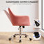 Fauteuil de bureau ergonomique en velours pivotant à 360 ° avec accoudoirs et coussin à haute densité-585335261