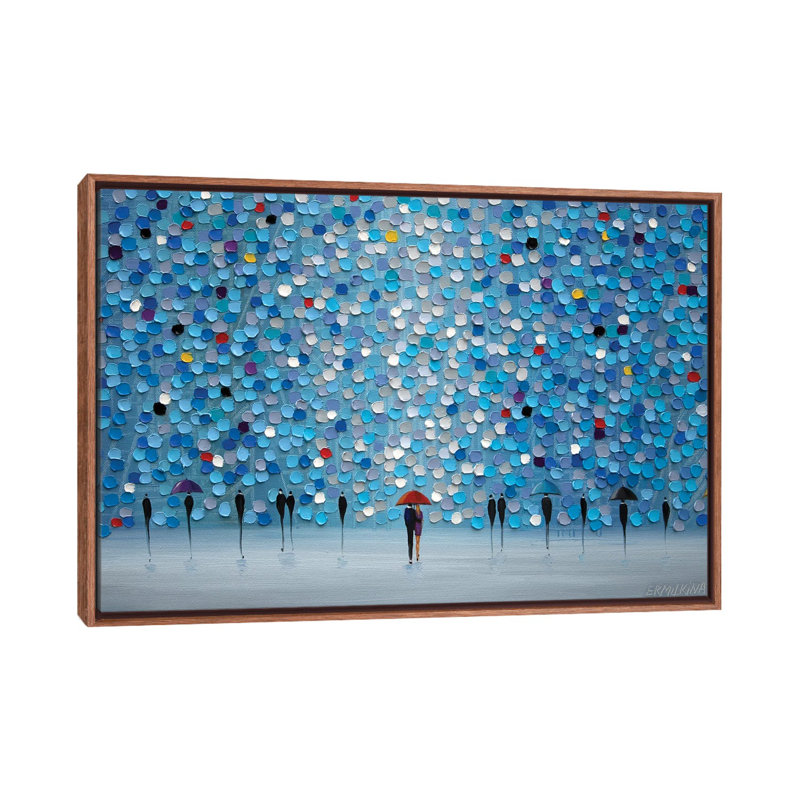 «Happy Rain», reproduction d'art sur toile encadrée, Brun, H 18 po x l 26 po, Toile à cadre flottant sans passe-partout