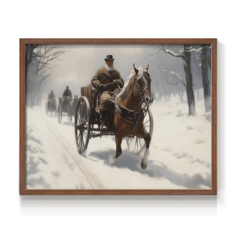 «Chirstmas Art», reproduction encadrée, Noyer, H 16 po x l 20 po