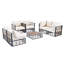Ensemble de canapé modulaire de patio en métal 7 pièces Modern Minimalist-132686061