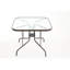 Tables de patio robustes, plateau en verre de 35 po en acier, salle à manger d'extérieur moderne