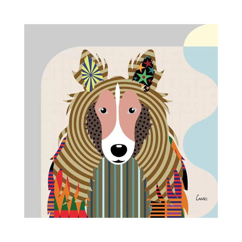 «Shetland Sheepdog Sheltie» par Lanre Studio - impression sur toile tendue, H 12 po x l 12 po x P 0,75 po