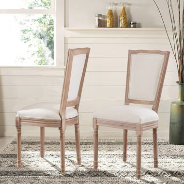 French Upholstered Natural Rattan Dining Chair, Country Farmhouse