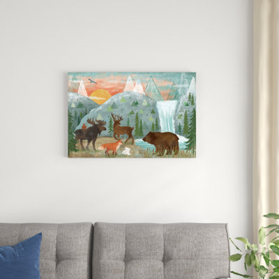 "Woodland Forest I" by Veronique Charron Mixed Media Forest Painting Print 