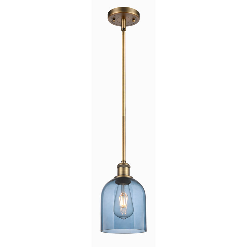 Luminaire suspendu à tige 6 lumières 1 lumière Ballston Allysson, Laiton brossé