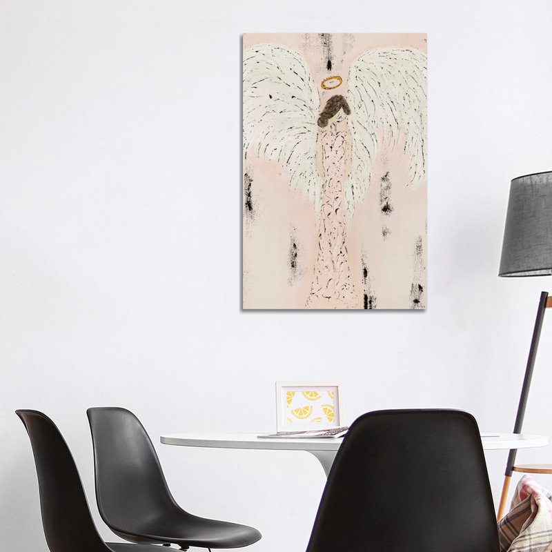 «Pink Farmhouse Angel» par Ashley Bradley - impression, H 40 po x l 26 po x P 1,5 po