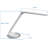 Lampe de bureau à DEL avec charge sans fil, USB-C, lumière à intensité variable, bras réglable (argent / blanc)