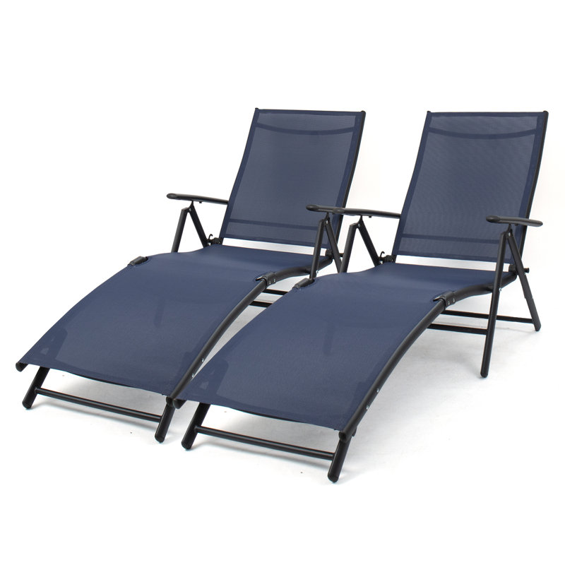 Chaise longue inclinable 72 po Biornulf, Bleu