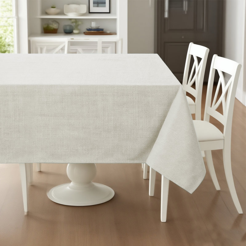 Premium Linen Textured Solid Table Cloths  Spill-Proof Waterproof Table Cover for Dining Buffet Tablecloth Feature Extra Soft and Thick Fabric Wrinkle Free