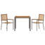 3 Piece Garden Dining Set Poly Rattan Acacia-1250316787