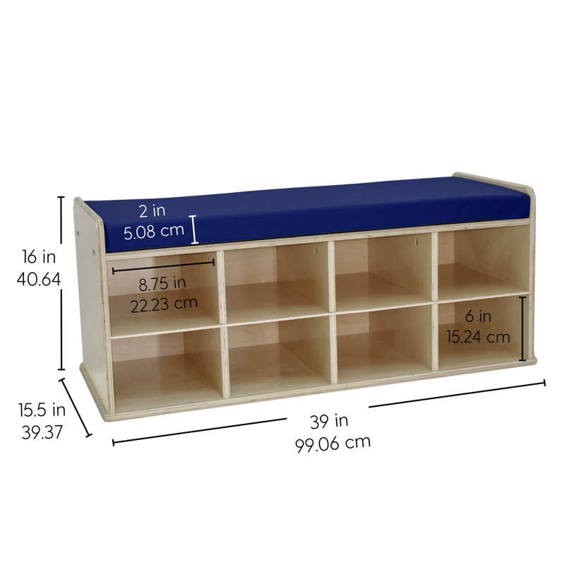 Birch 8-Compartment Storage Bench