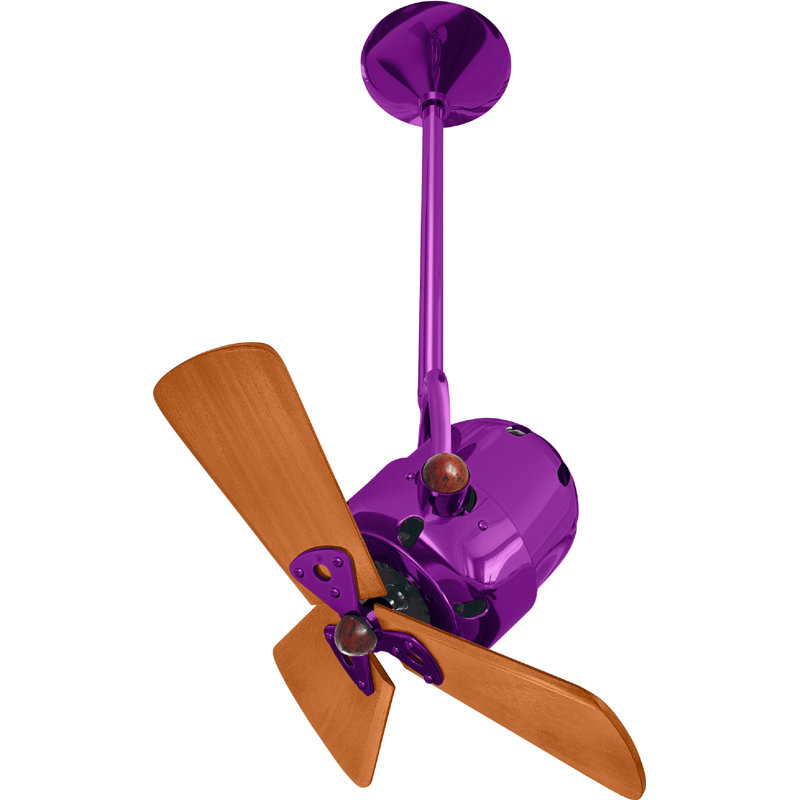 16" Bianca Direcional 3 Blade Ceiling Fan, 5" Downrod, Mahogany, Ametista