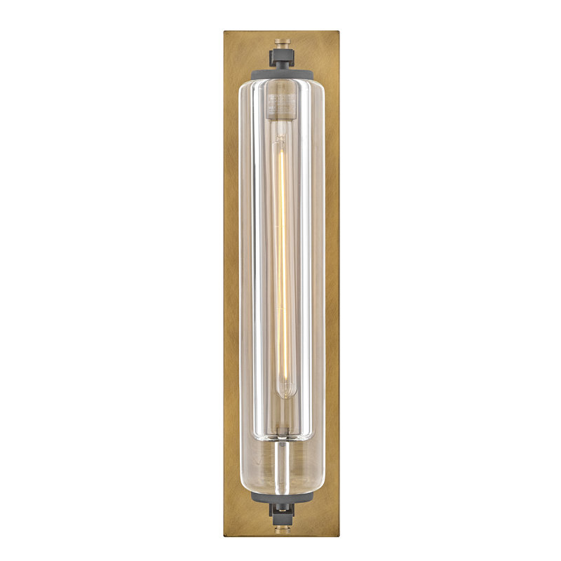 Hinkley Lourde Large Wall Mount Lantern, Heritage Brass