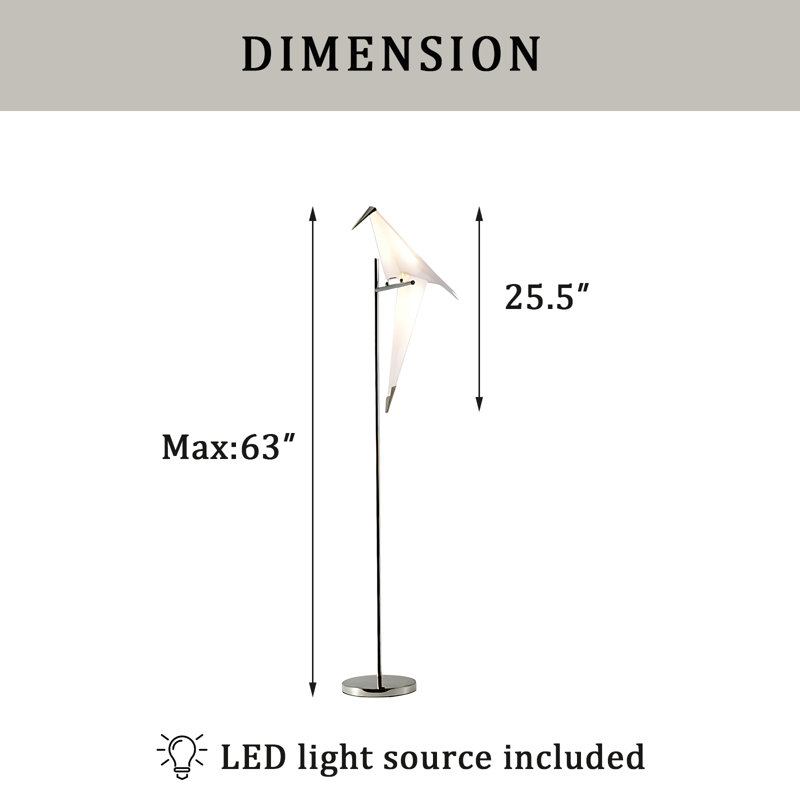  69'' H  Berley Thousand Paper Cranes Floor Lamp
