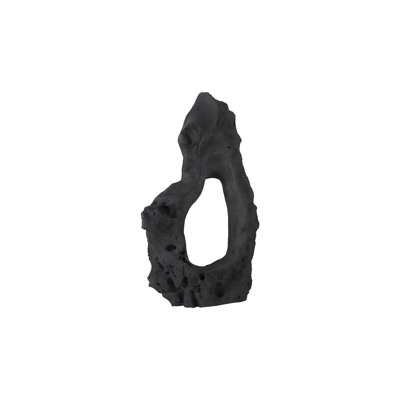 Formations Colossal Cast Stone Sculpture, Single Hole, Charcoal Stone