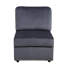 Ensemble de salon modulaire en microfibre gris foncé 4 pièces