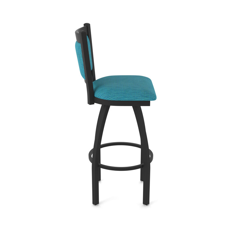 Tabouret pivotant Hadleigh, Noir froissé, Tabouret de bar (siège d'une hauteur de 36 po), Tissu - marée graphique