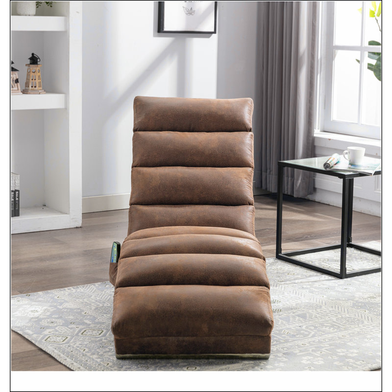 Chaise longue de massage en lin d'intérieur avec télécommande, longue chaise de massage électrique ergonomique avec 5 modes pour le bureau, le salon, la chambre à coucher