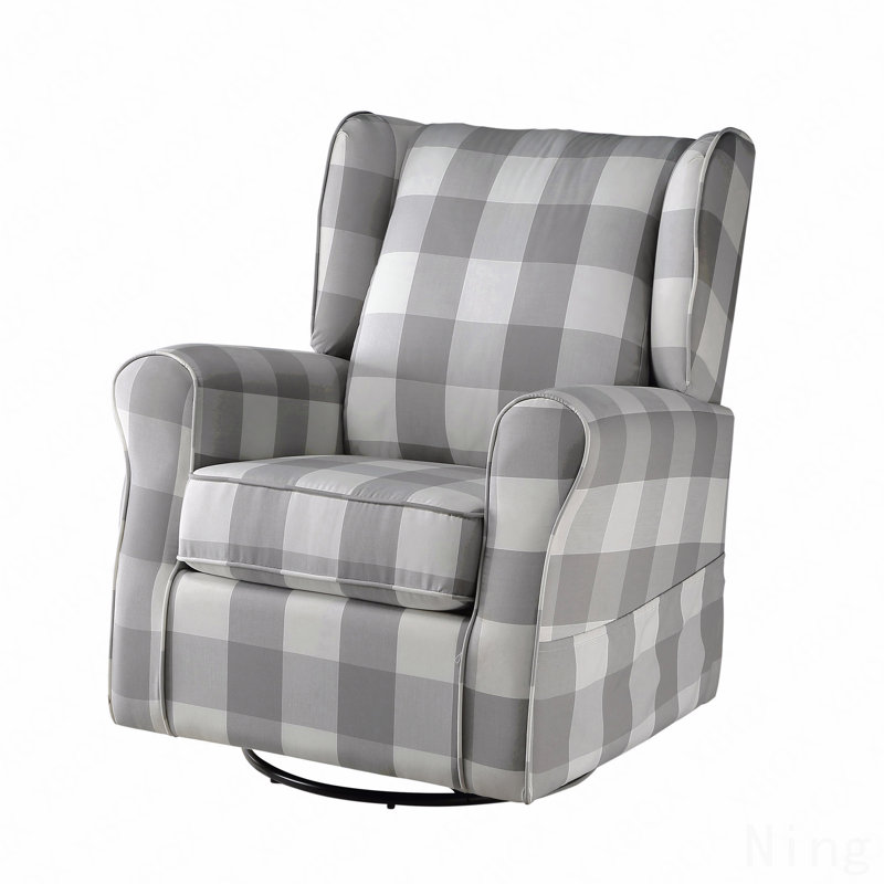 Fauteuil inclinable et oscillant gris et blanc