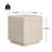 Outdoor Patio Side Table, Beige Travertine Finish, Set Of 1
