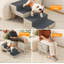 Marche-pieds convertibles gris pâle pour animaux de compagnie, rampe pliable en bois et PVC pour chiens, escalier d'intérieur antidérapant pour chiots et chats