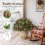Pre-lit Fan-Shaped Outdoor Christmas Tree with Metal Stake, 68*68*45cm