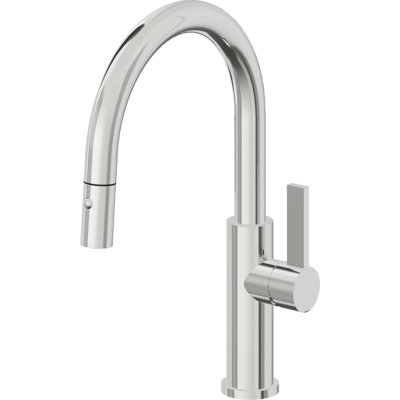 Corsano Contemporary Pull Down Kitchen Faucet with Button Sprayer Low Arc Spout and FB Series Handle