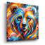  «Bear Portrait Abstract» par Rey Klimt, art mural en verre acrylique, 12 po x 12 po