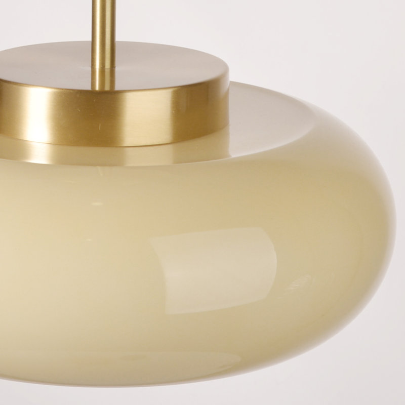 1 - Light Copper Dome Pendant Beige, 11.02" H x 15.75" W x 15.75" D
