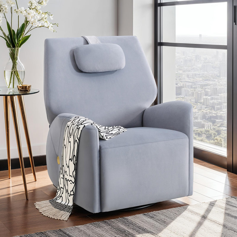 Fauteuil inclinable électrique pivotant et berçant Deborah, Bleu