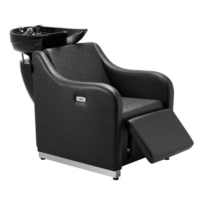 Fauteuil de shampooing à contre-lavage, station de lavage de cheveux 661,4 lb avec repose-pieds réglable électrique et bol en céramique, fauteuil de shampooing à contre-lavage, équipement de massage pour salon de beauté