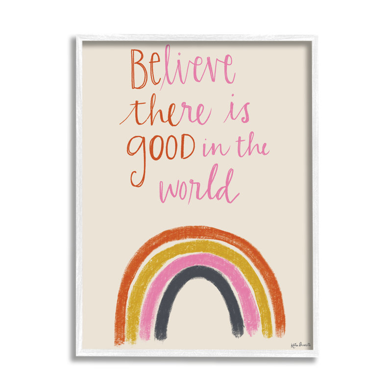 «Be the Good Rainbow», art textuel sur bois, H 30 po x l 24 po x P 1,5 po, Giclée encadrée blanc bord de mer