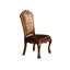 Chaise de salle à manger vintage en bois massif brun sculpté à haut dossier