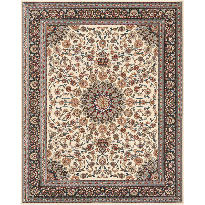 Tapis traditionnel ivoire Tollefson, Rectangle 7 pi 10 po x 10 pi