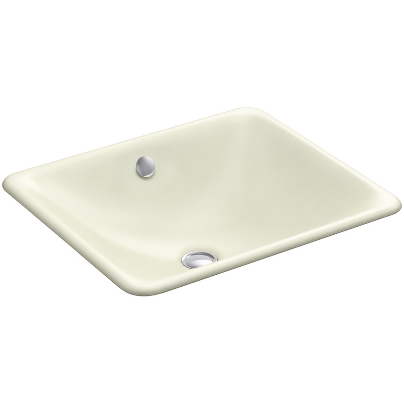 Iron Plains Metal Rectangular Undermount Bathroom Sink with Overflow, Cane Sugar