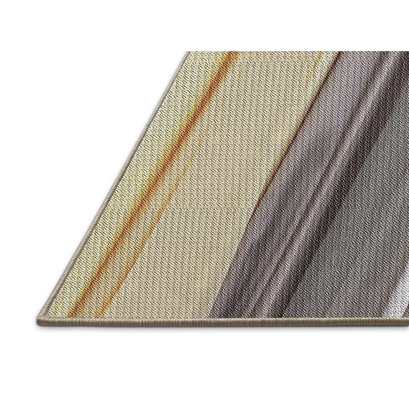 Tapis brun/gris à motifs, Rectangle 4 pi x 6 pi