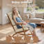 Coussin de chaise berçante à oreilles - grands coussins de chaise Adirondack, éponge haute densité, coussins de chaise berçante en chenille avec attaches, ensembles de 2 pièces - Coussin de siège et de dossier, ivoire | Taille standard