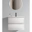 Meuble-lavabo mural blanc brillant 24 po avec lavabo en céramique avec un trou de robinet, pré-assemblé-133954589-133954590