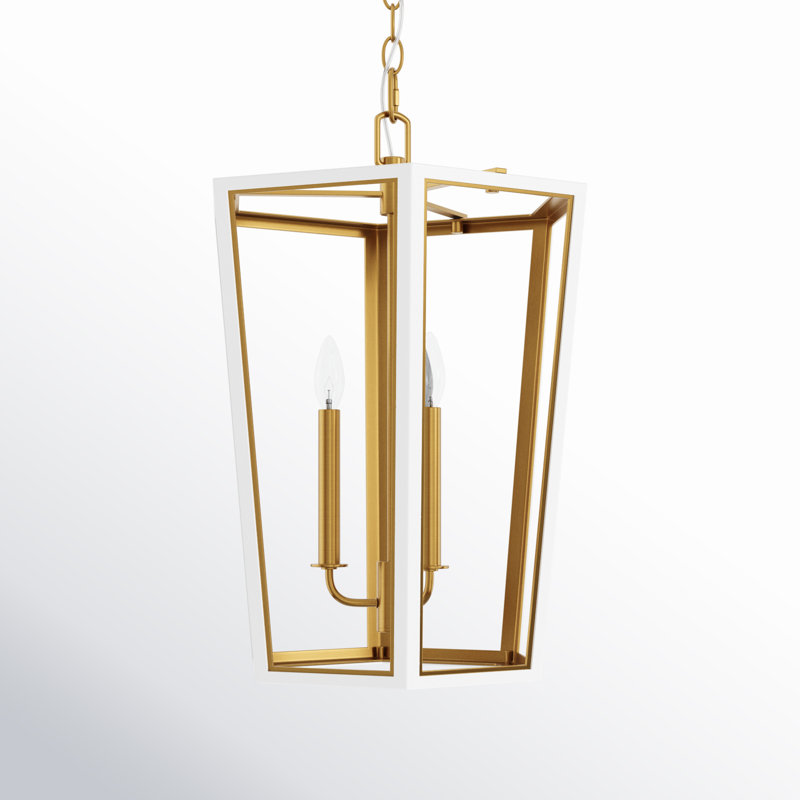 Curt 3 - Light Chandelier, Matte White/Burnished Brass
