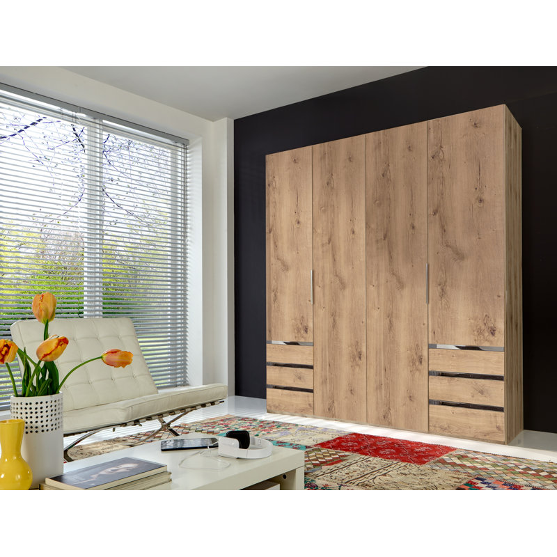 Aelia 4 Door Manufactured Wood Wardrobe, Beige