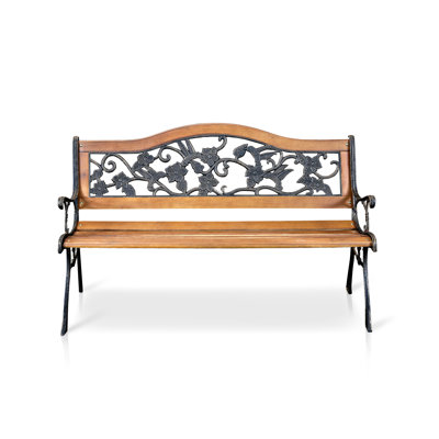 Metal/Solid Wood Outdoor Bench