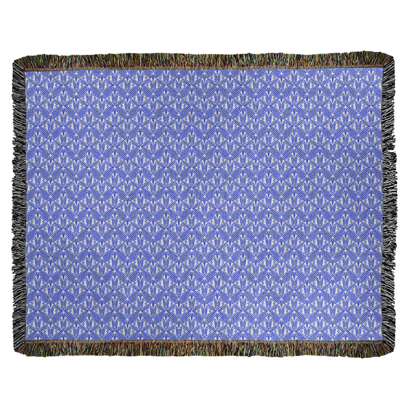 Couverture en coton tissé Katelyn Elizabeth, l 37 po x L 52 po, bleu